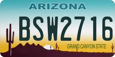 AZ license plate BSW2716