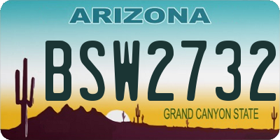 AZ license plate BSW2732