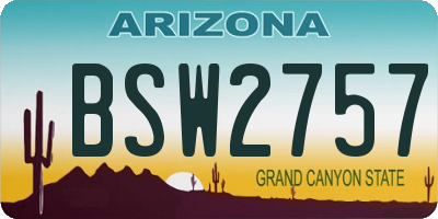 AZ license plate BSW2757