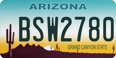 AZ license plate BSW2780