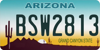 AZ license plate BSW2813