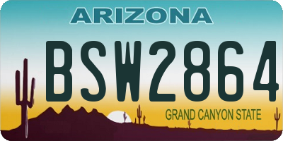 AZ license plate BSW2864