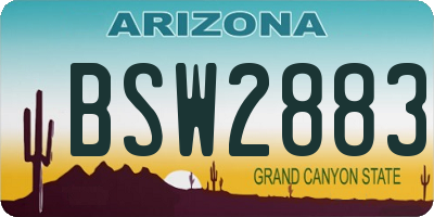 AZ license plate BSW2883