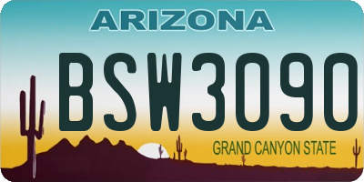 AZ license plate BSW3090