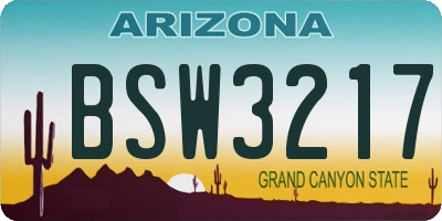 AZ license plate BSW3217