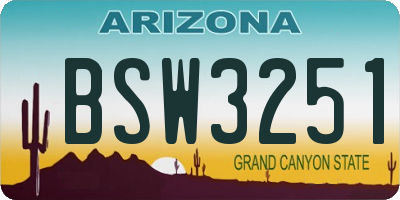 AZ license plate BSW3251