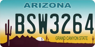 AZ license plate BSW3264