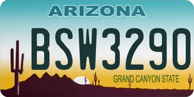 AZ license plate BSW3290