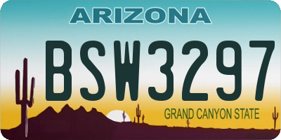 AZ license plate BSW3297