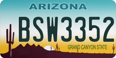 AZ license plate BSW3352