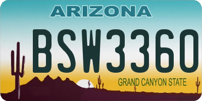 AZ license plate BSW3360
