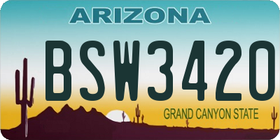 AZ license plate BSW3420