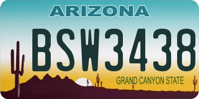 AZ license plate BSW3438