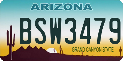 AZ license plate BSW3479