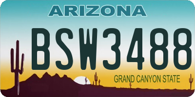 AZ license plate BSW3488