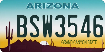 AZ license plate BSW3546