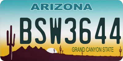 AZ license plate BSW3644