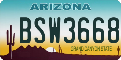 AZ license plate BSW3668