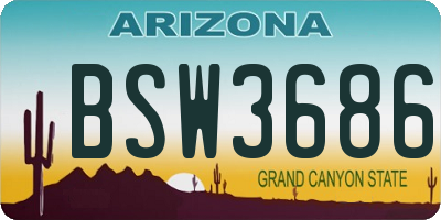 AZ license plate BSW3686