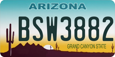 AZ license plate BSW3882