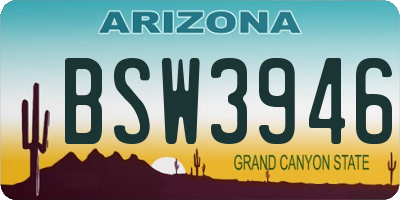 AZ license plate BSW3946