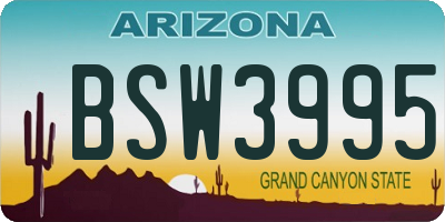 AZ license plate BSW3995