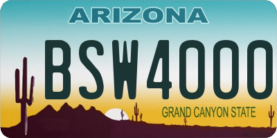 AZ license plate BSW4000