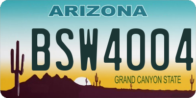 AZ license plate BSW4004