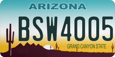 AZ license plate BSW4005