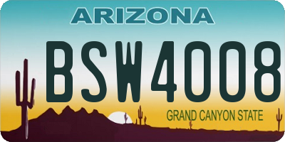 AZ license plate BSW4008