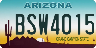 AZ license plate BSW4015