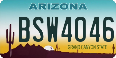 AZ license plate BSW4046