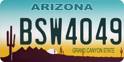 AZ license plate BSW4049