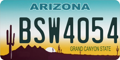 AZ license plate BSW4054