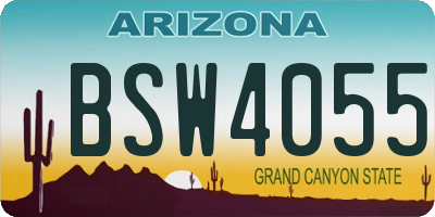 AZ license plate BSW4055