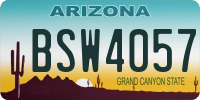 AZ license plate BSW4057