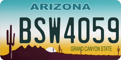 AZ license plate BSW4059