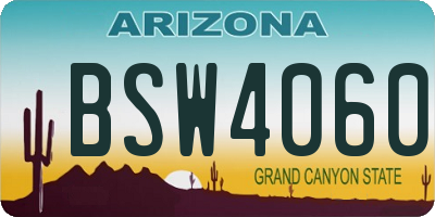 AZ license plate BSW4060