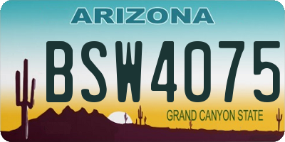 AZ license plate BSW4075