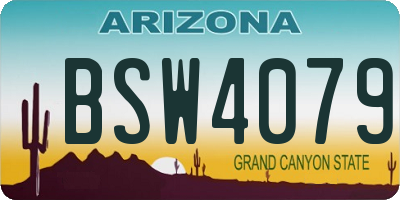 AZ license plate BSW4079