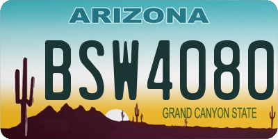 AZ license plate BSW4080