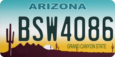 AZ license plate BSW4086