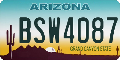 AZ license plate BSW4087