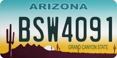 AZ license plate BSW4091