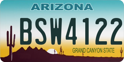 AZ license plate BSW4122