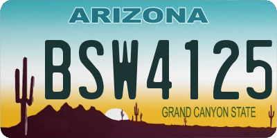 AZ license plate BSW4125