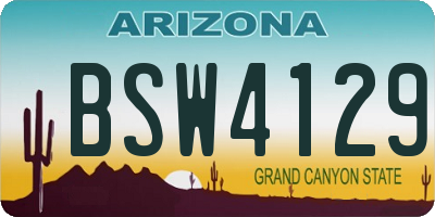 AZ license plate BSW4129