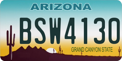 AZ license plate BSW4130