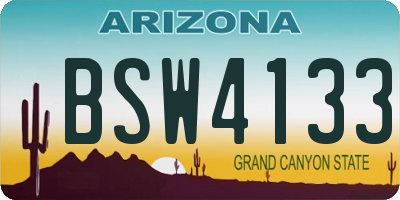 AZ license plate BSW4133