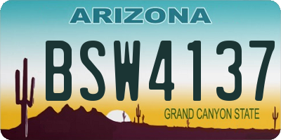 AZ license plate BSW4137